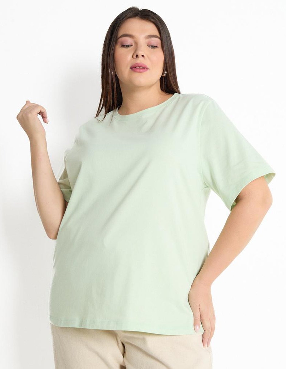 Playera manga corta cuello redondo para mujer Playera manga corta cuello redondo para mujer