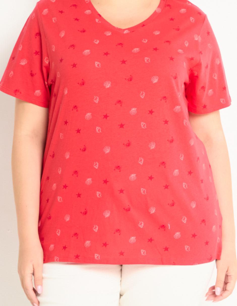 Playera manga corta Weekend Plus cuello v para mujer