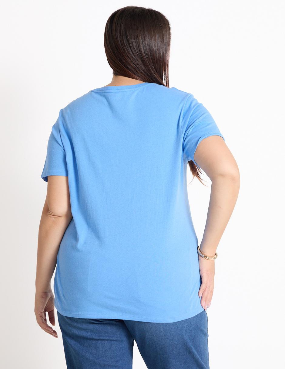 Playera manga corta cuello v para mujer 2