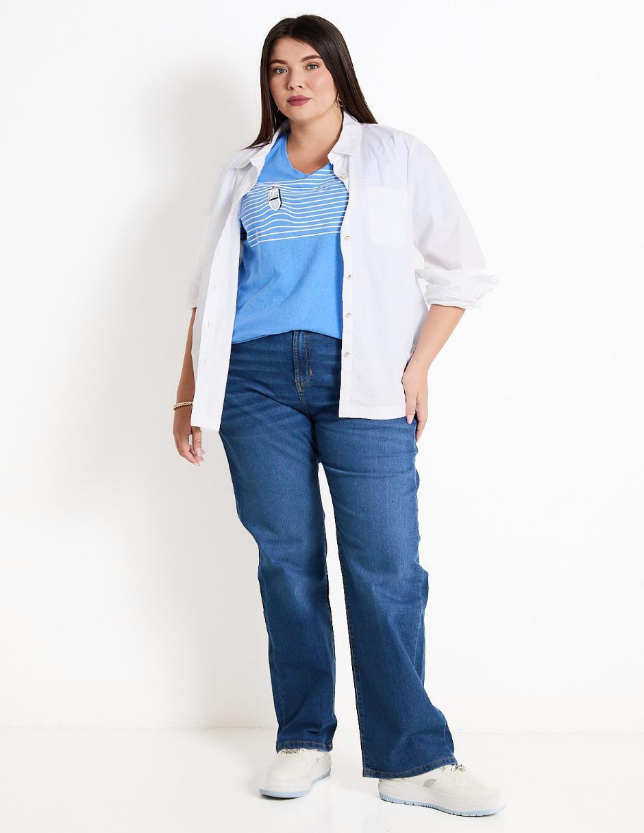 Playera manga corta cuello v para mujer 3