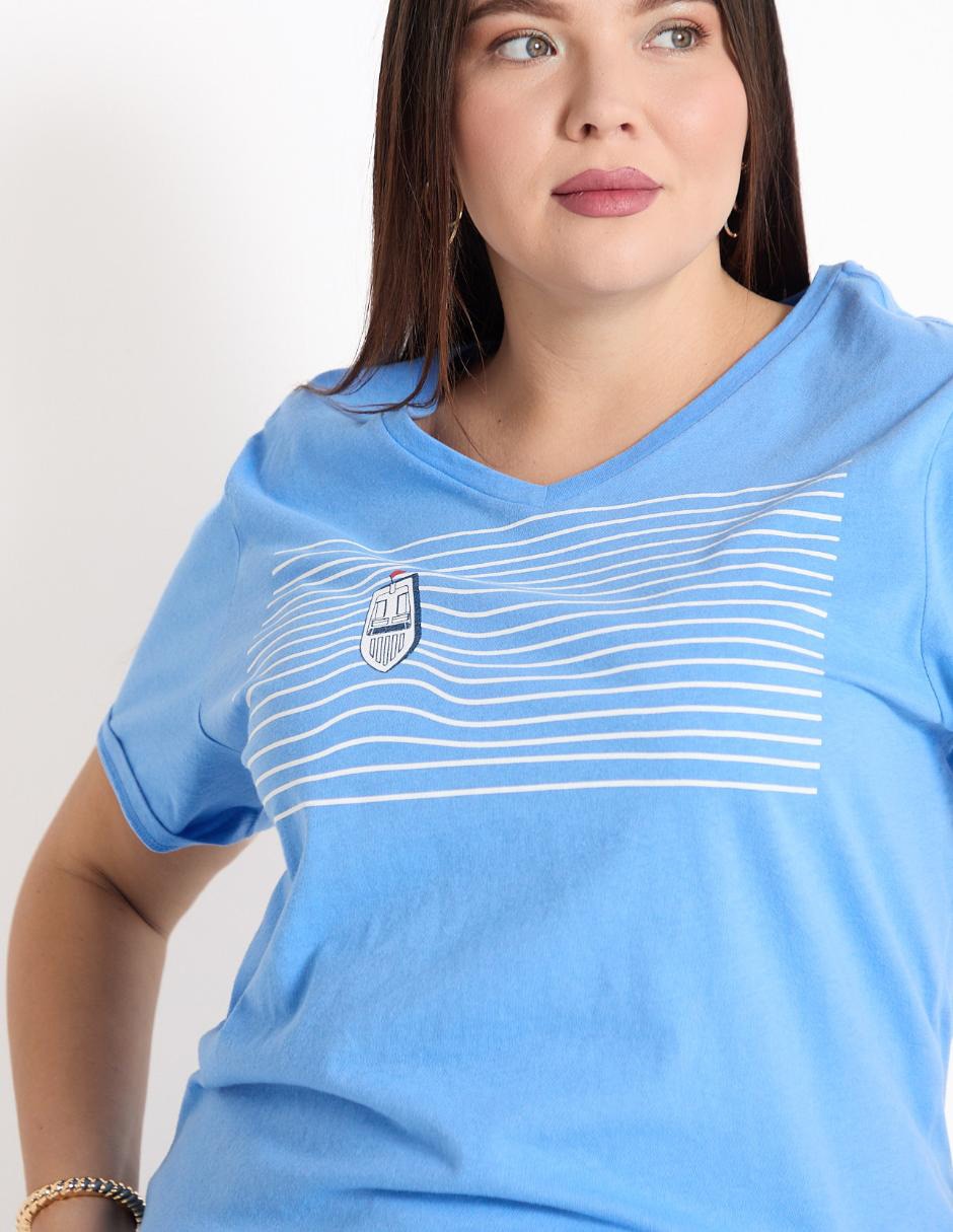 Playera manga corta cuello v para mujer 4