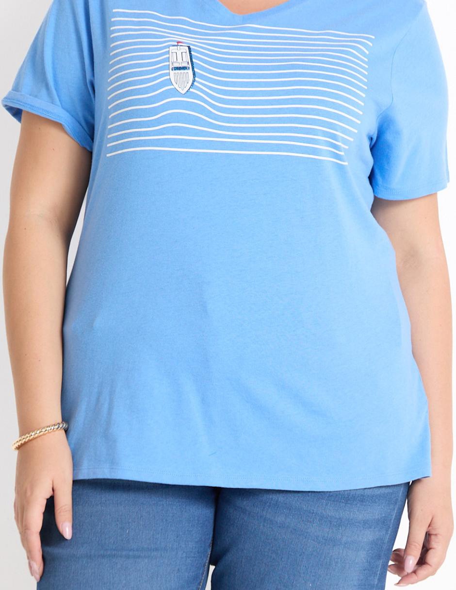 Playera manga corta cuello v para mujer 5