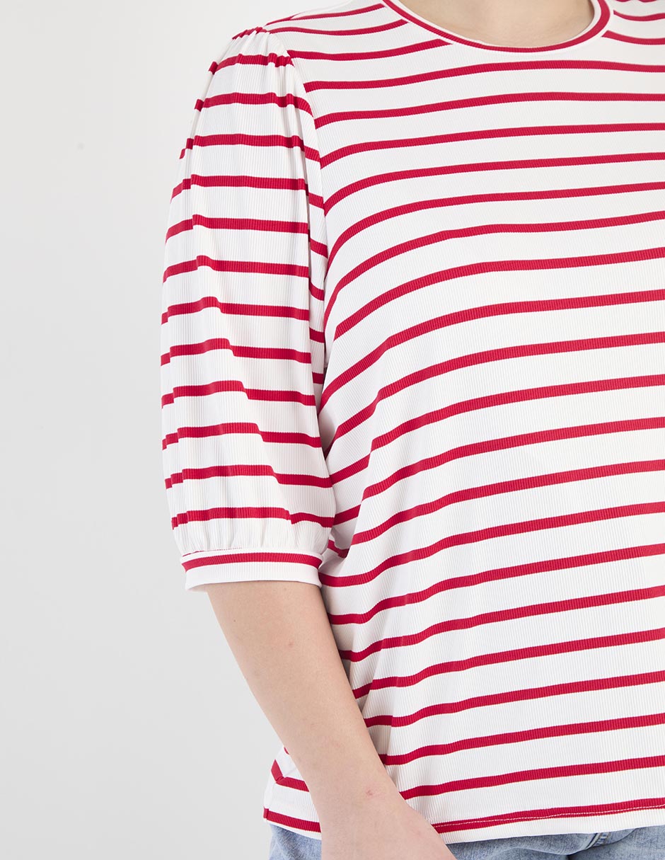Playera manga 3/4 cuello redondo para mujer 4