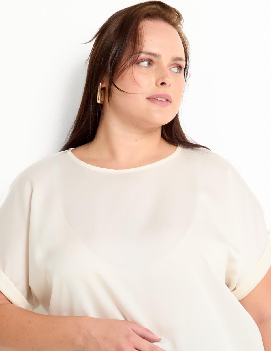 Blusa Contempo Plus manga corta para mujer