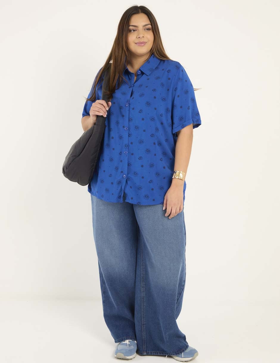 Blusa camisera manga corta para mujer 3