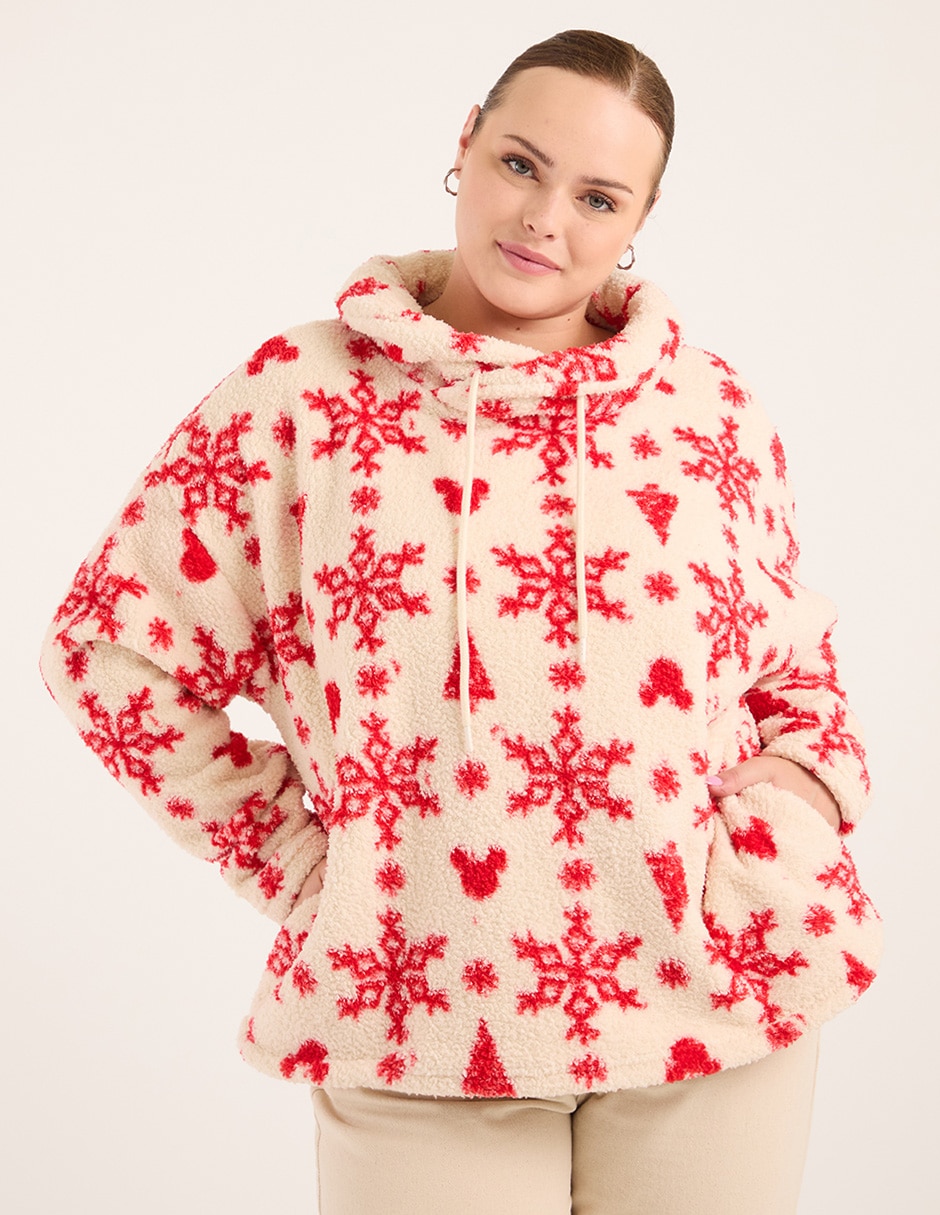 Sudadera navideña con capucha y bolsa Disney Dtr para mujer Suburbia