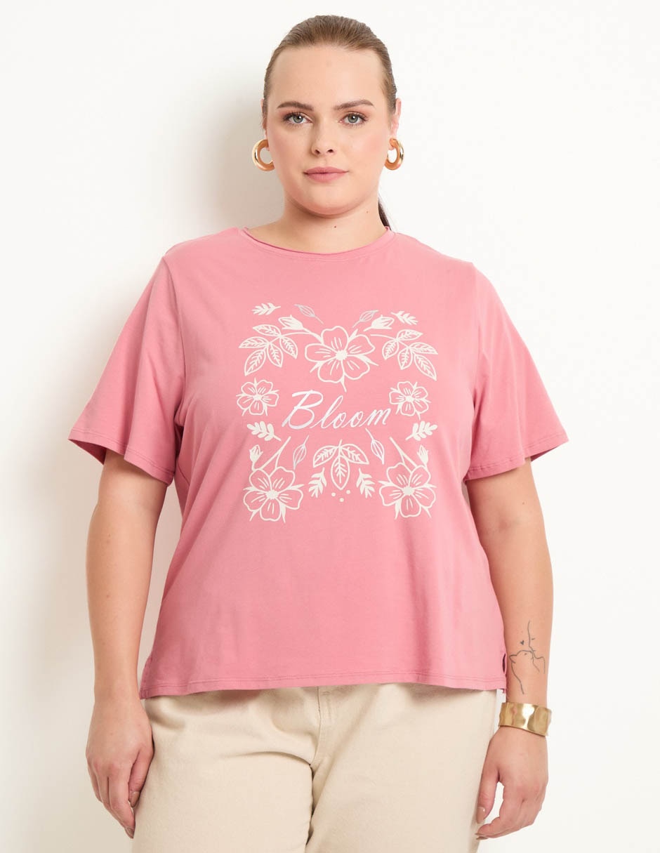 Playera manga corta Weekend Plus cuello redondo para mujer Suburbia