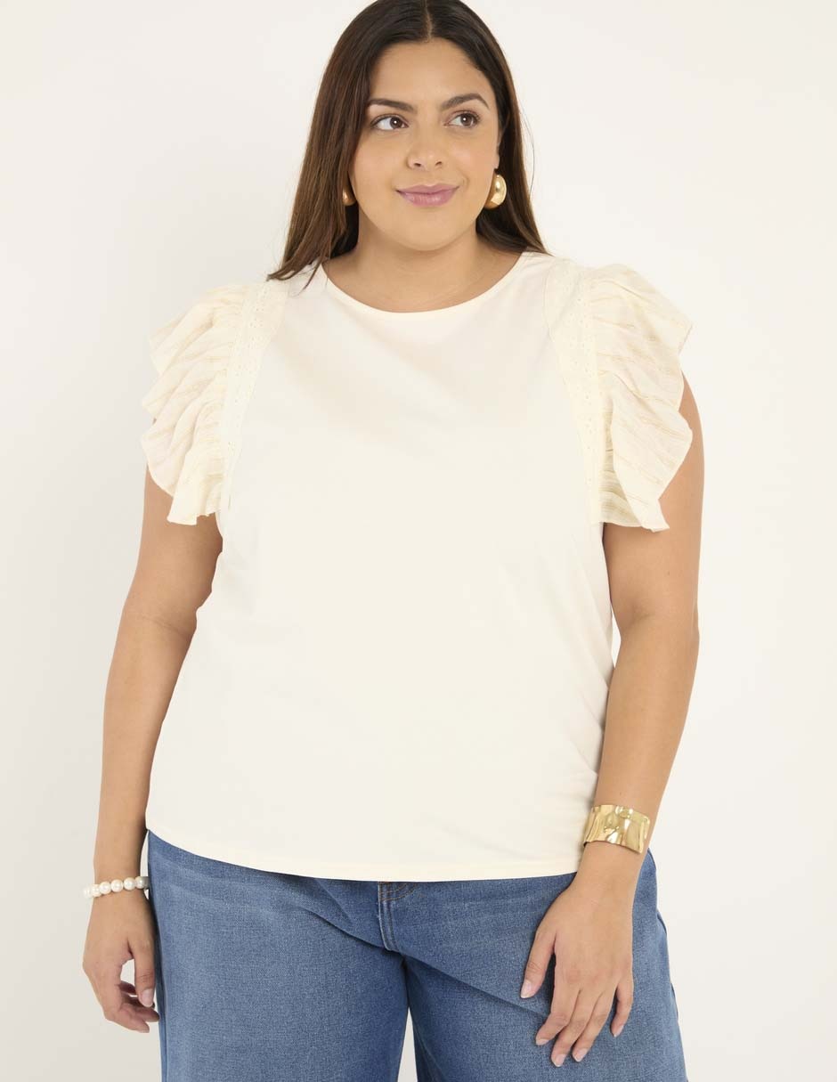 Playera manga corta cuello redondo para mujer Playera manga corta cuello redondo para mujer