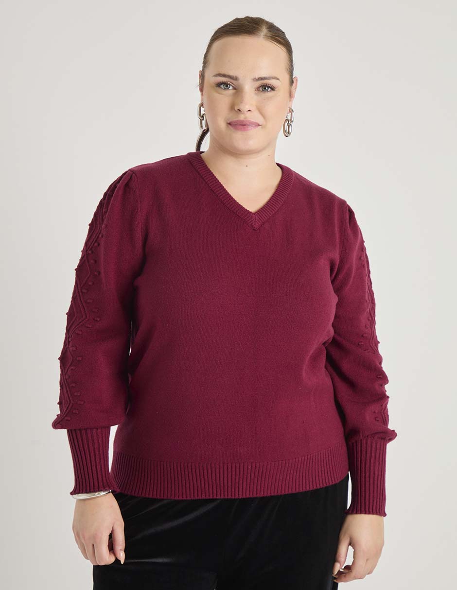 Suéter cuello V para mujer 1