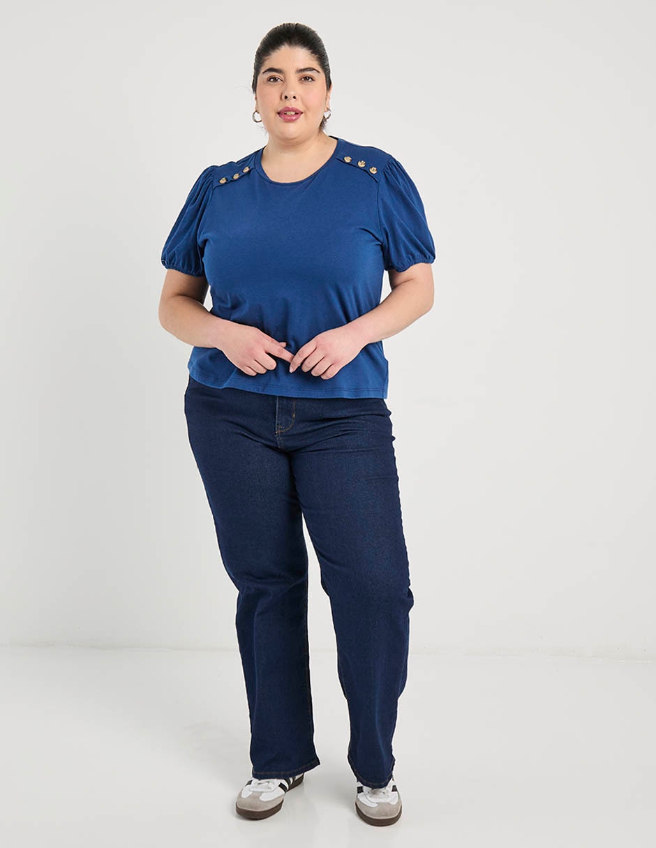 Jeans amplio cintura para mujer 2