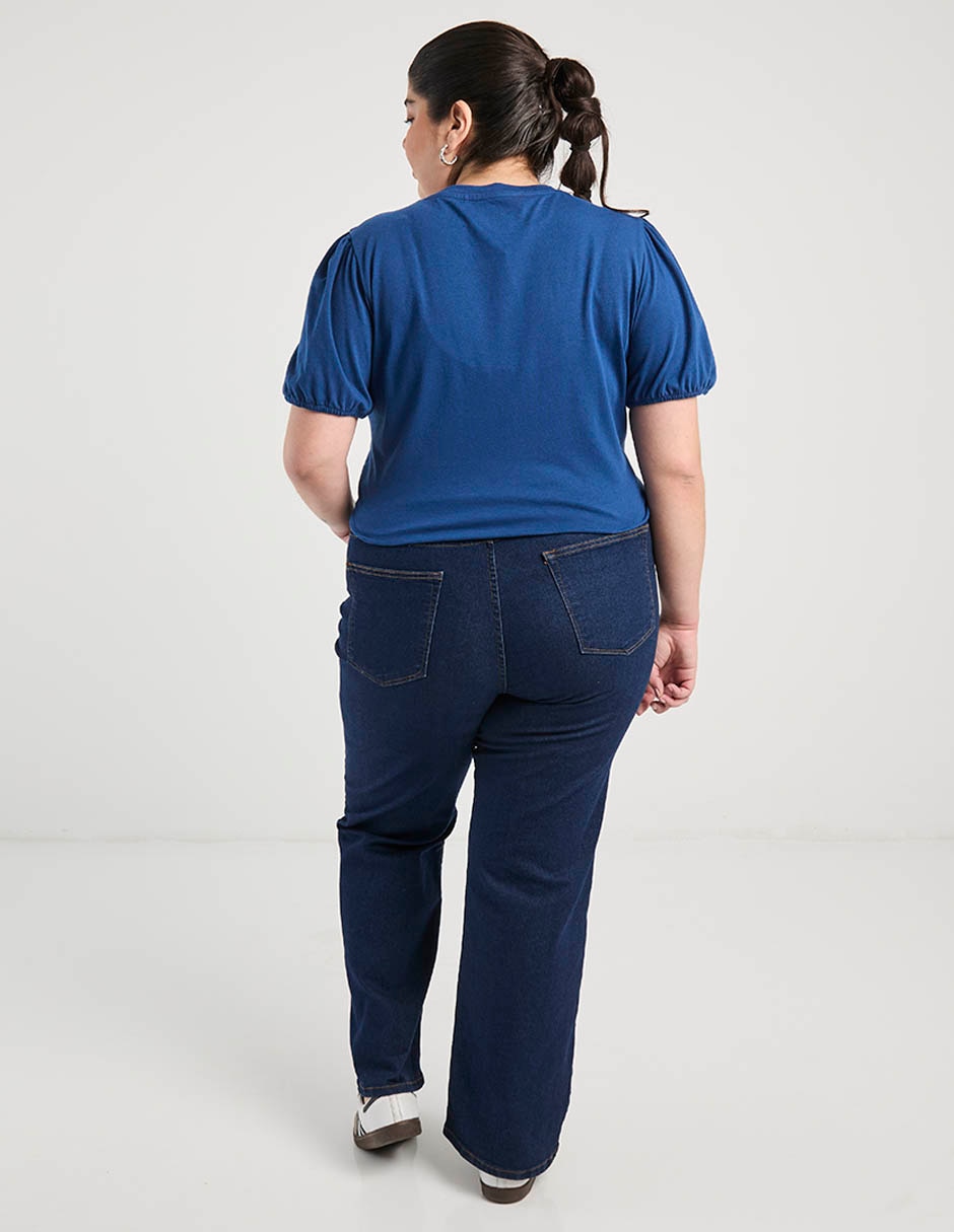 Jeans amplio cintura para mujer 6