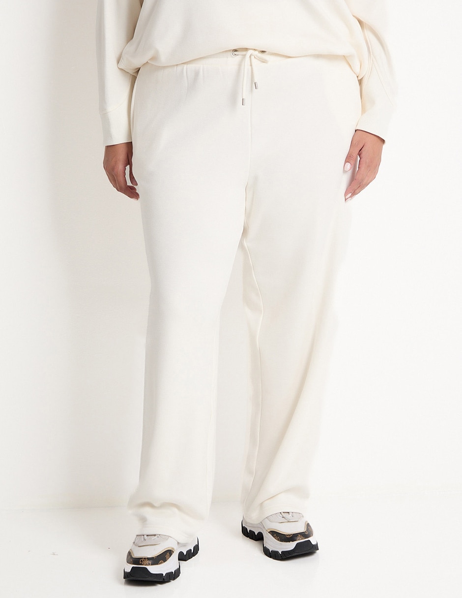 Pants straight con agujeta para mujer