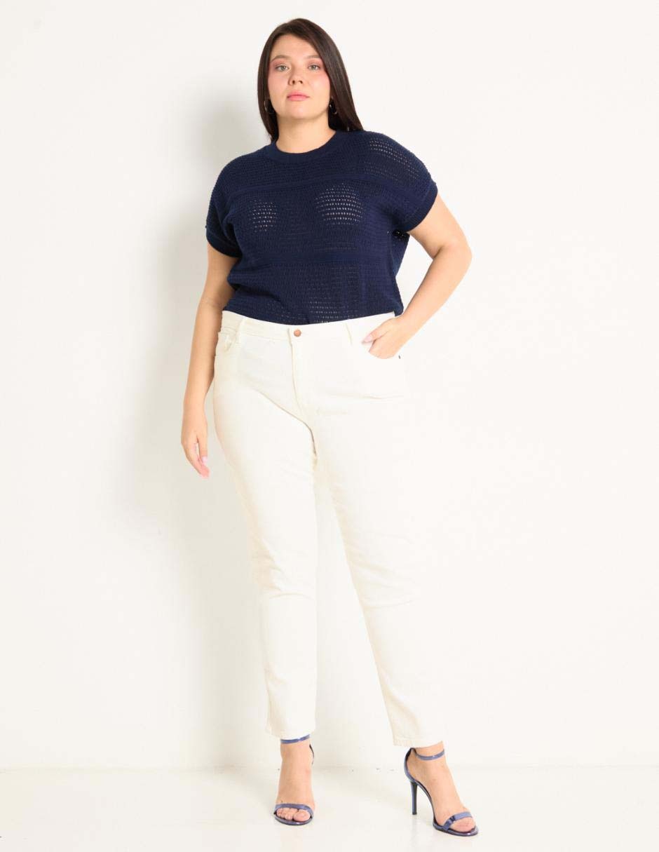 Jeans slim corte cintura alta para mujer 3