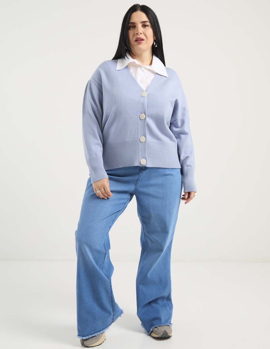 Jeans relaxed acampanado para mujer 2