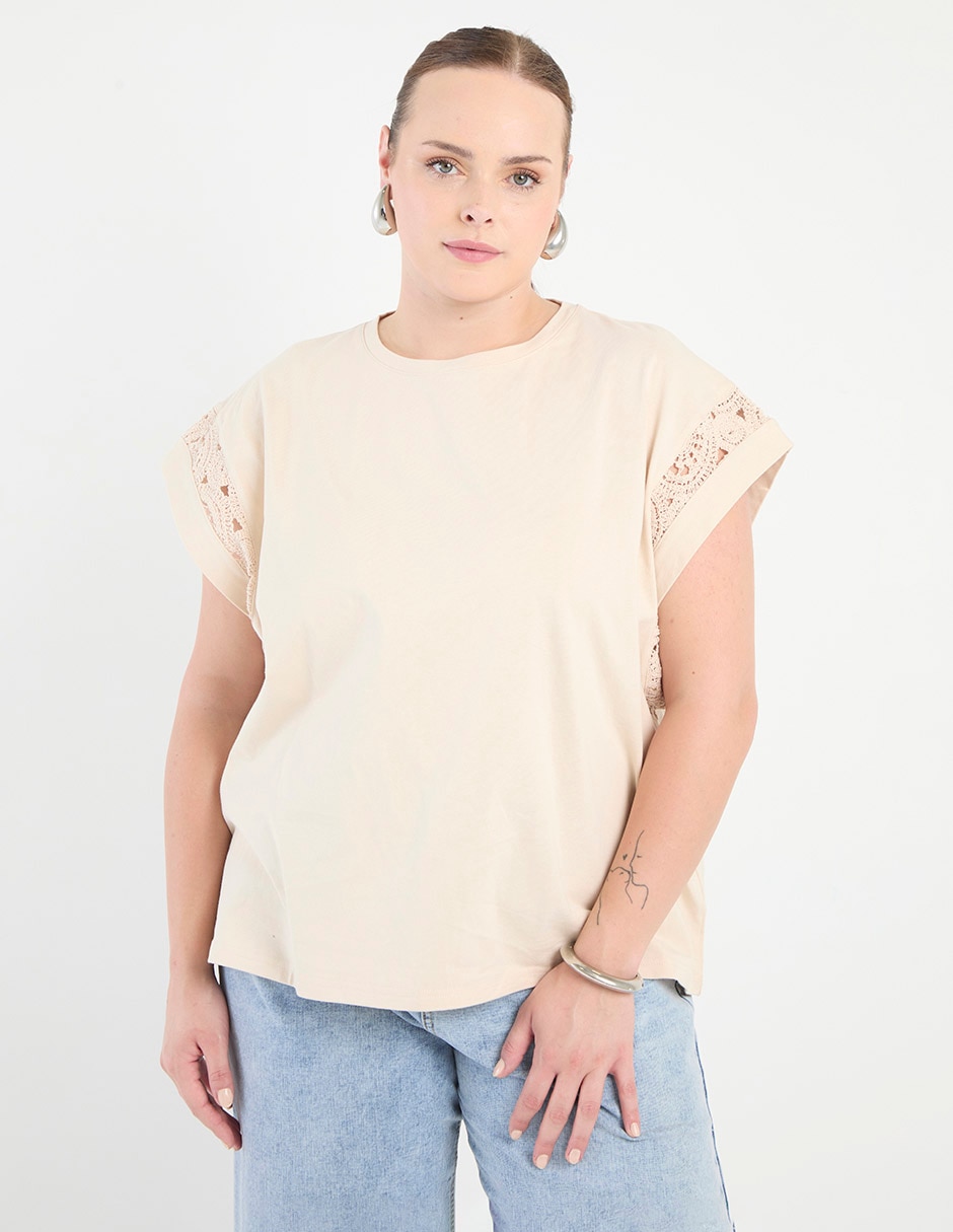Playera manga corta cuello redondo para mujer Playera manga corta cuello redondo para mujer