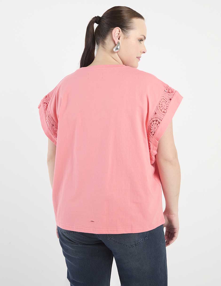 Playera manga corta cuello redondo para mujer 2