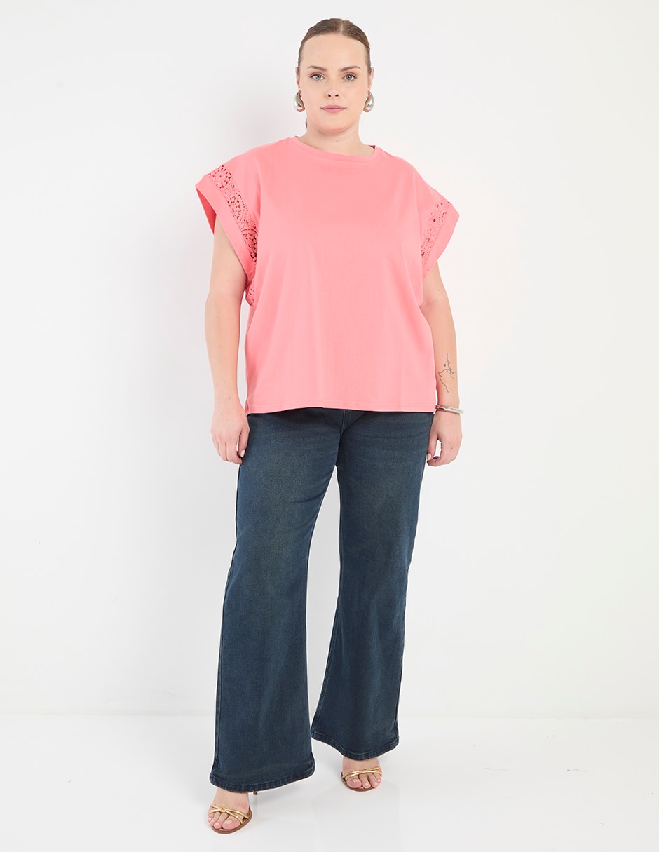 Playera manga corta cuello redondo para mujer 3
