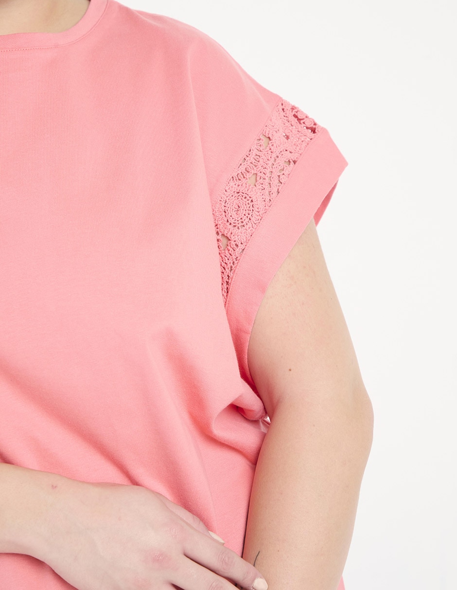 Playera manga corta cuello redondo para mujer 4