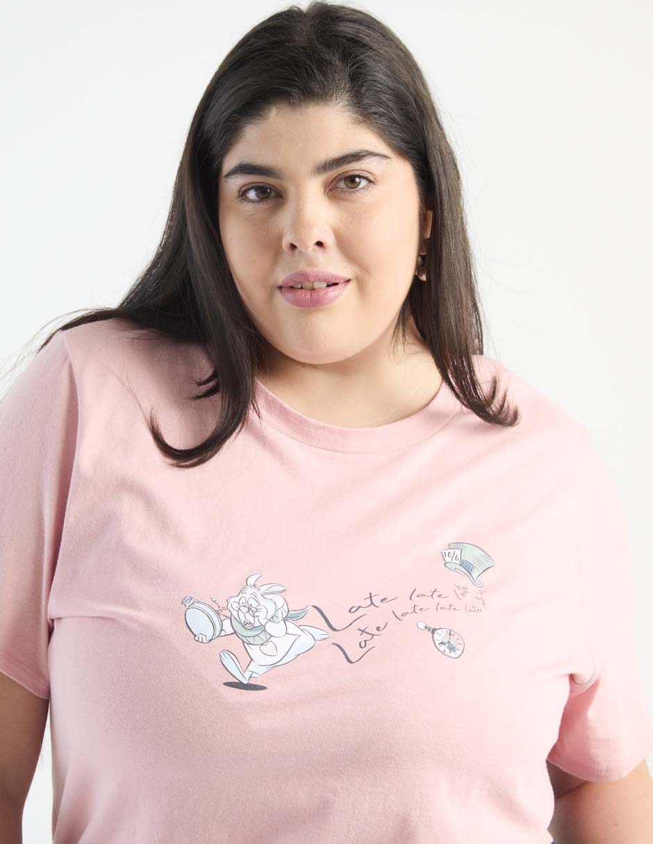 Playera manga corta cuello redondo para mujer 4