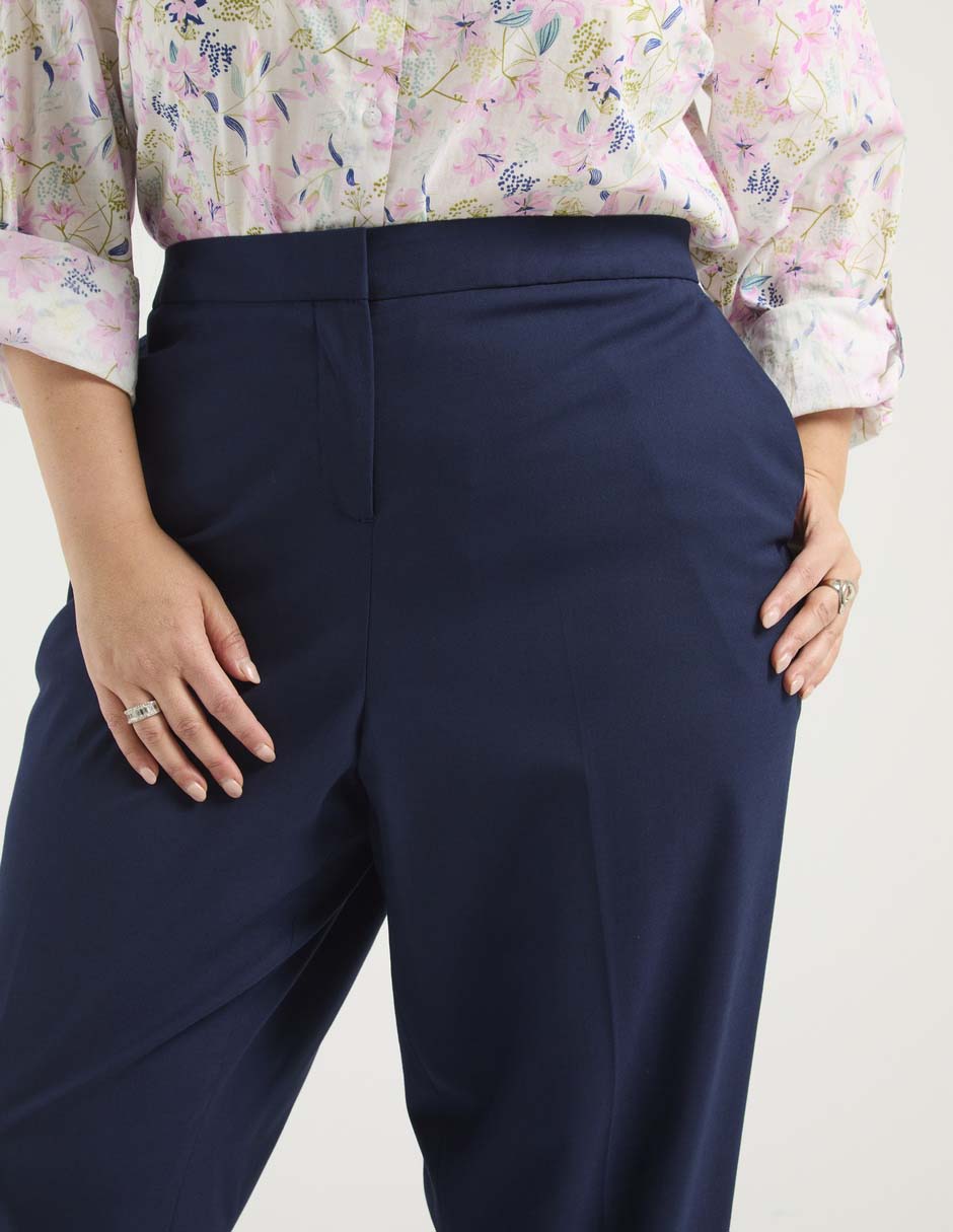 PANTALON CONTEMPO PLU, 38, AZUL MARINO