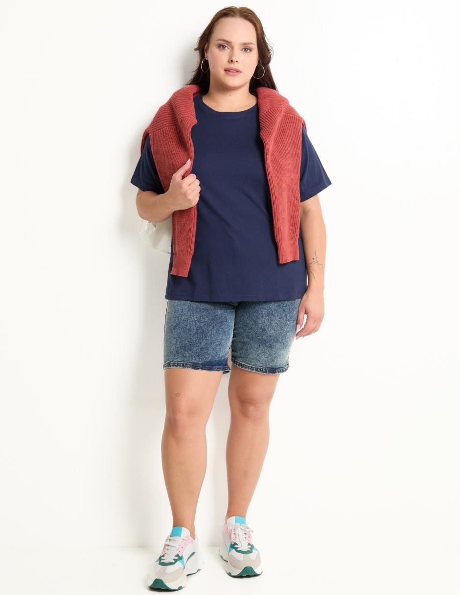 Playera manga corta cuello redondo para mujer 3