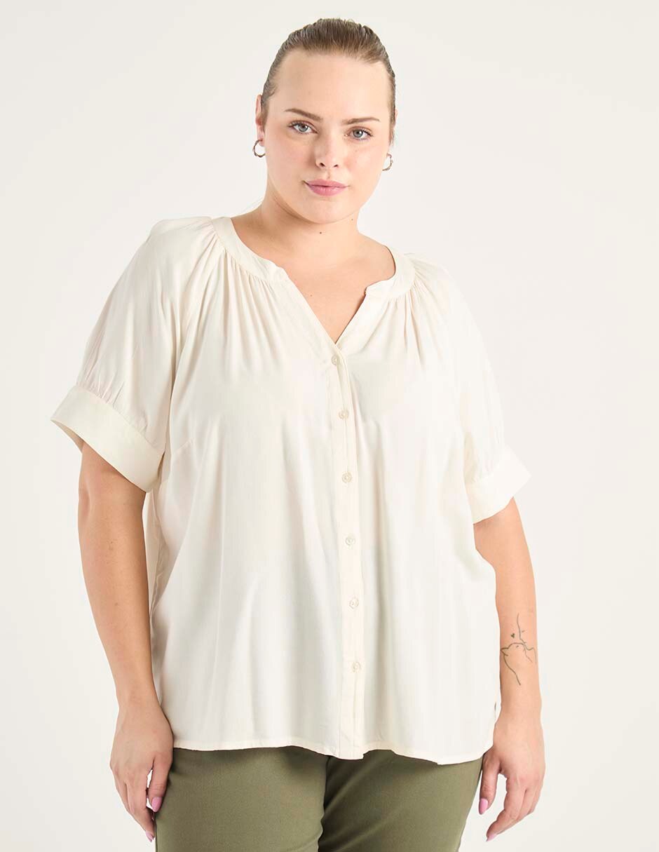 Blusa manga corta para mujer