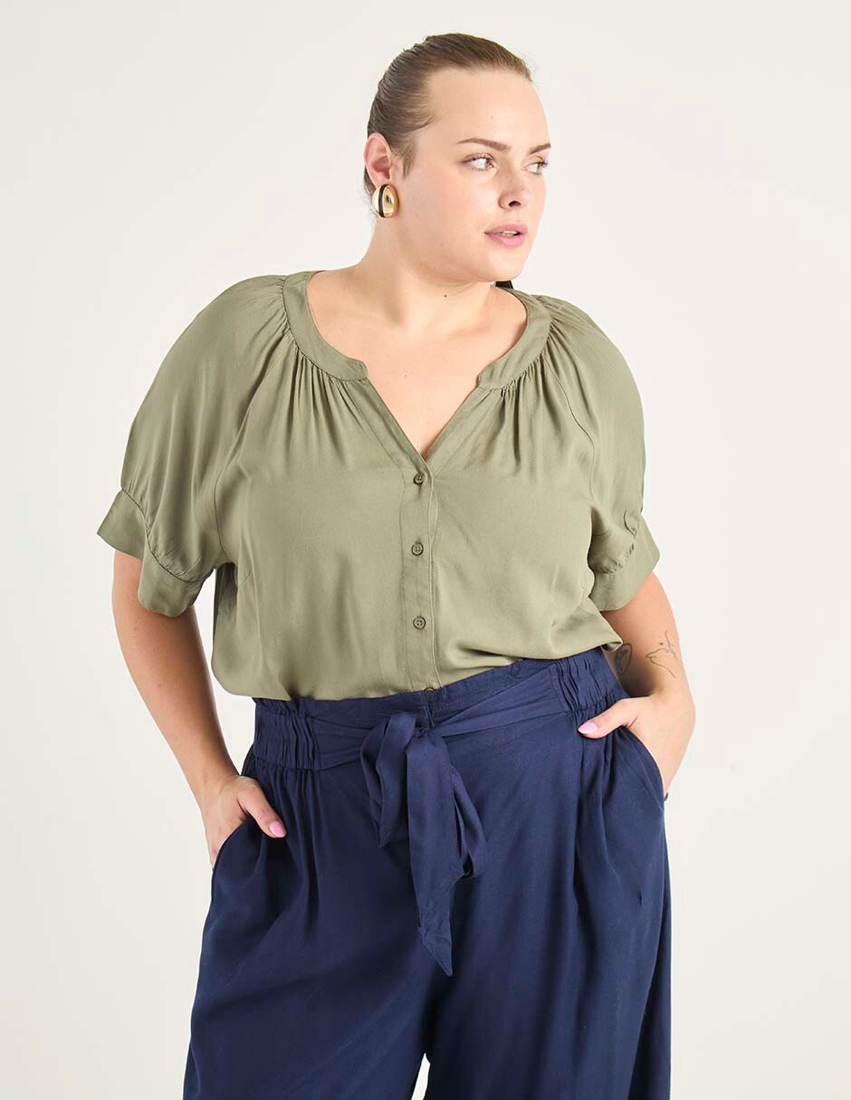 Blusa manga corta para mujer