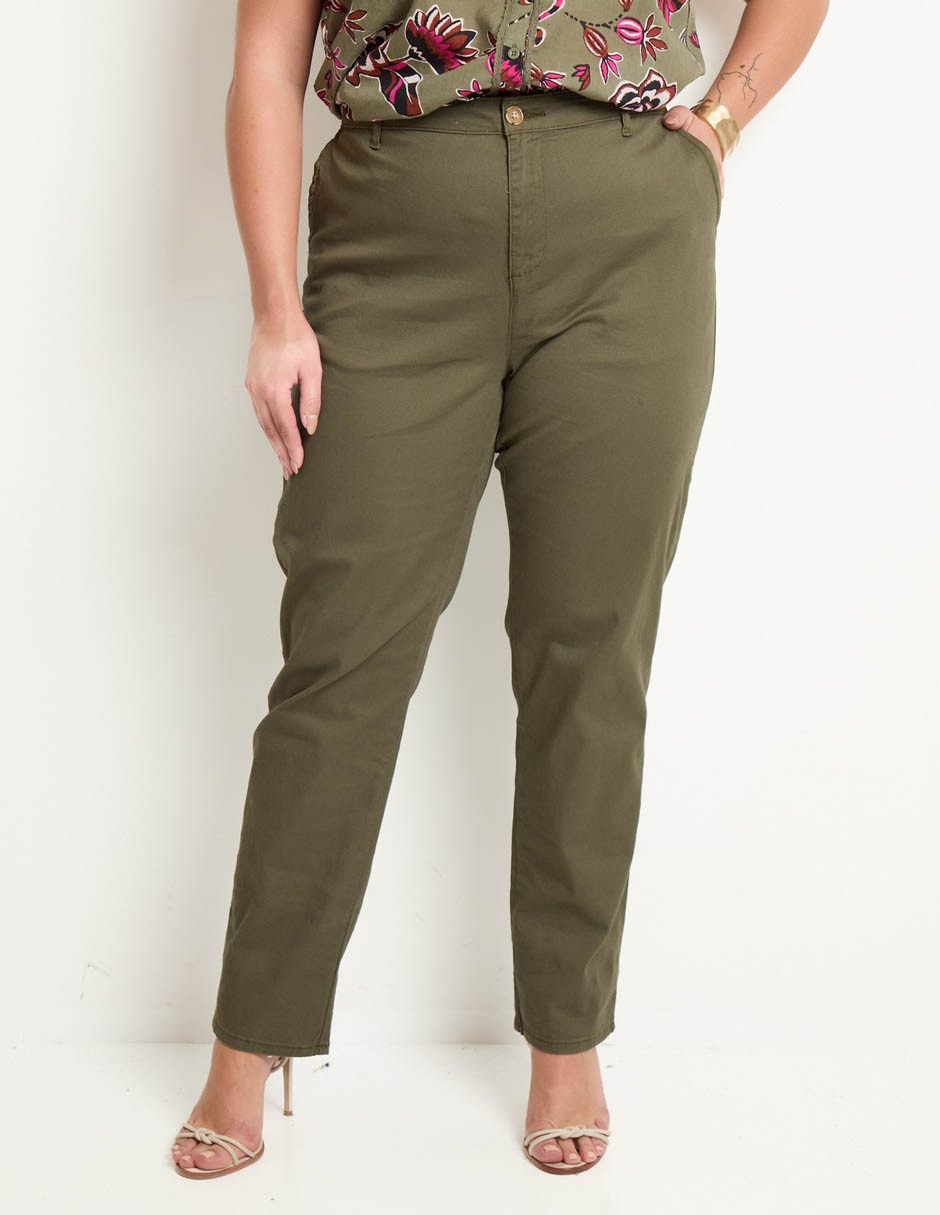 Pantalón chino straight para mujer Pantalón chino straight para mujer
