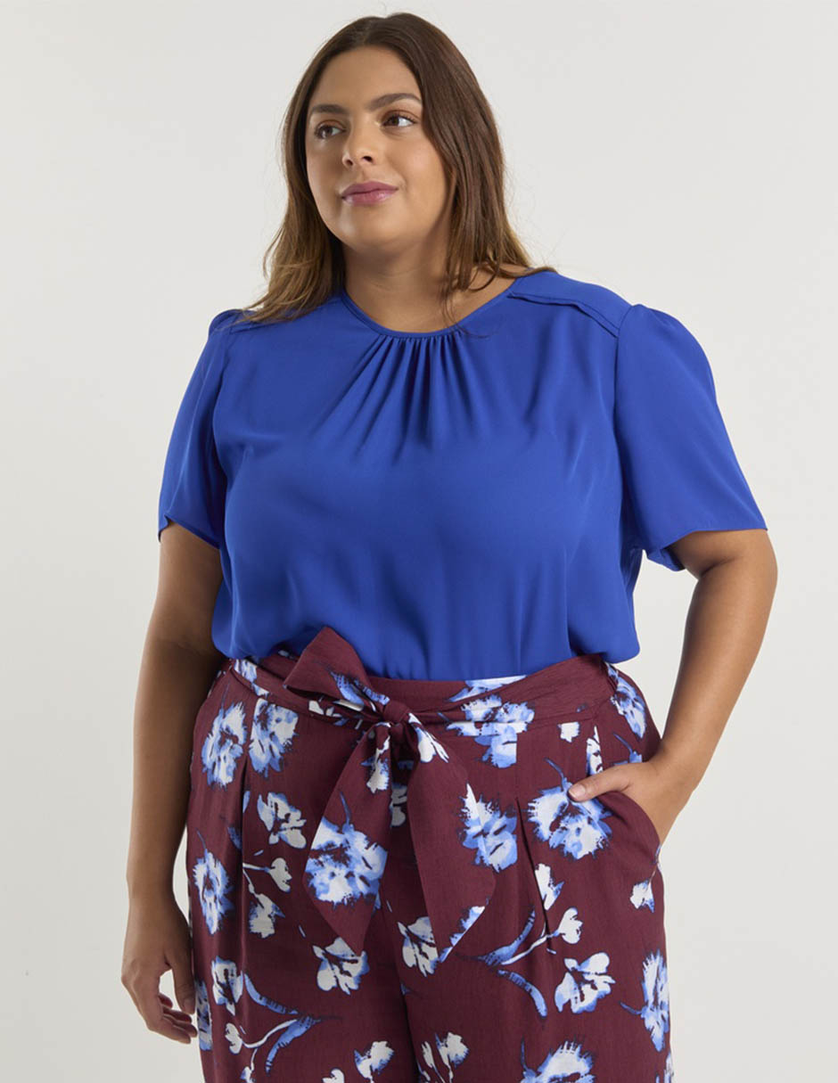 Blusa manga al codo para mujer