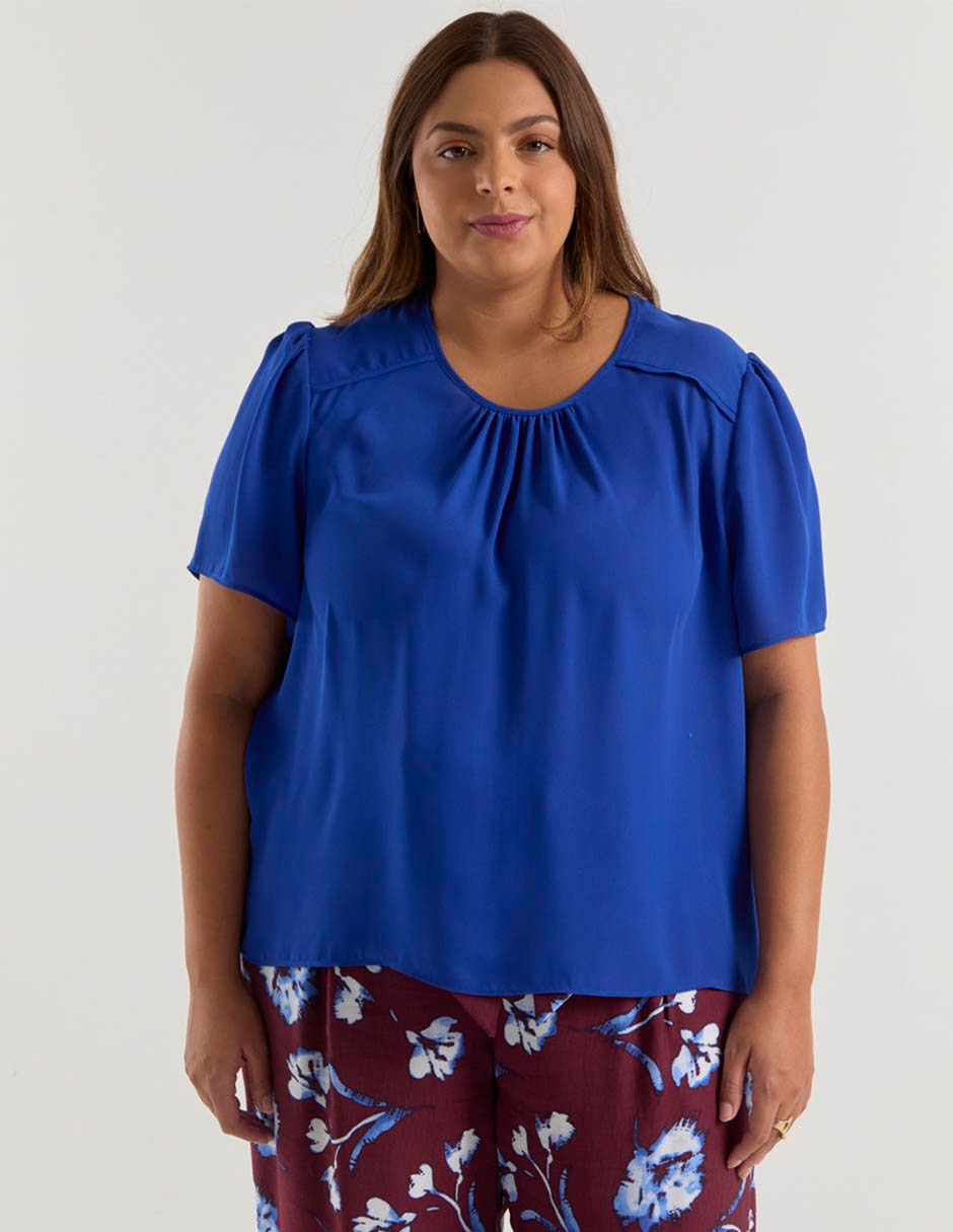 Blusa Contempo Plus manga al codo para mujer