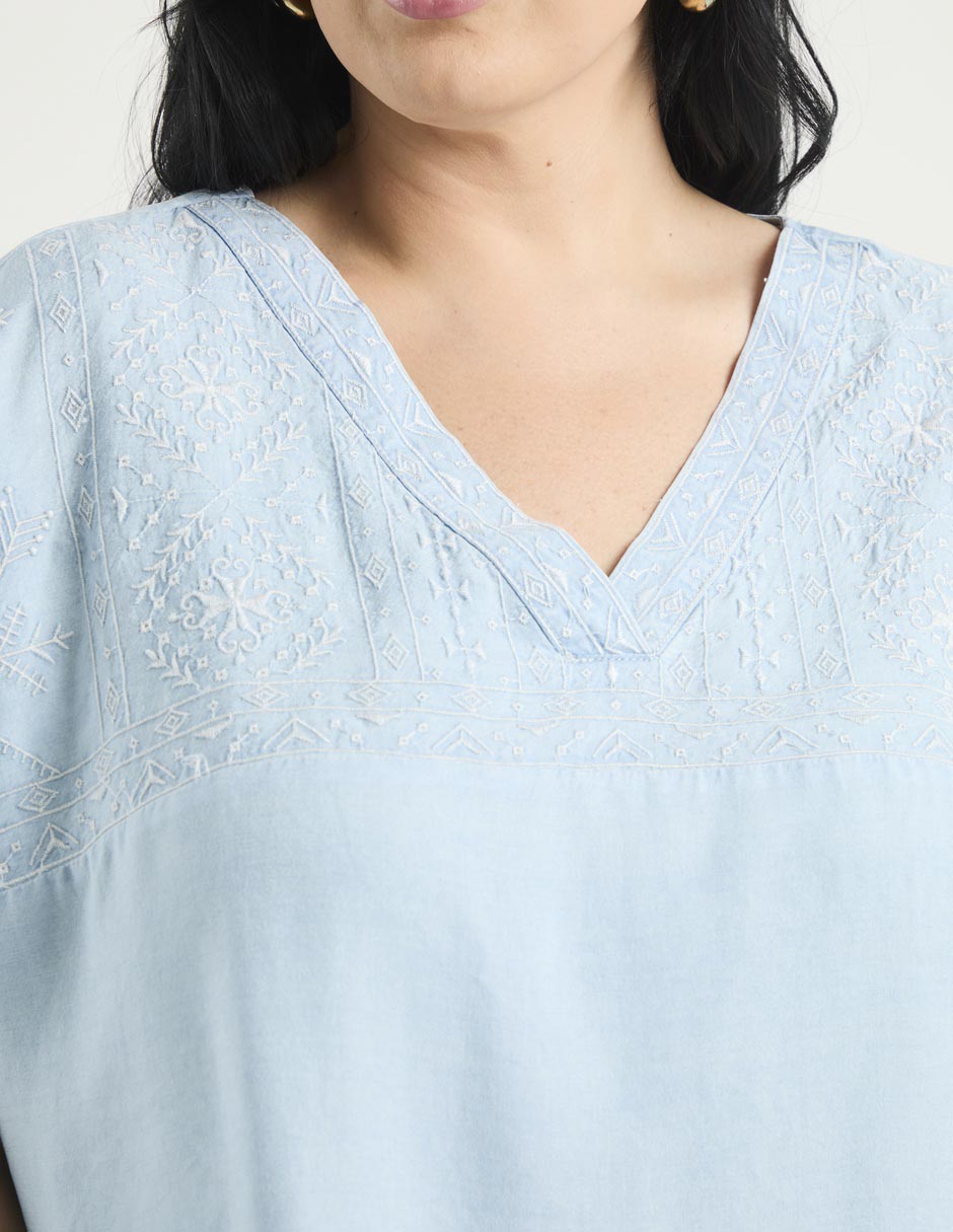 Blusa manga corta para mujer 4