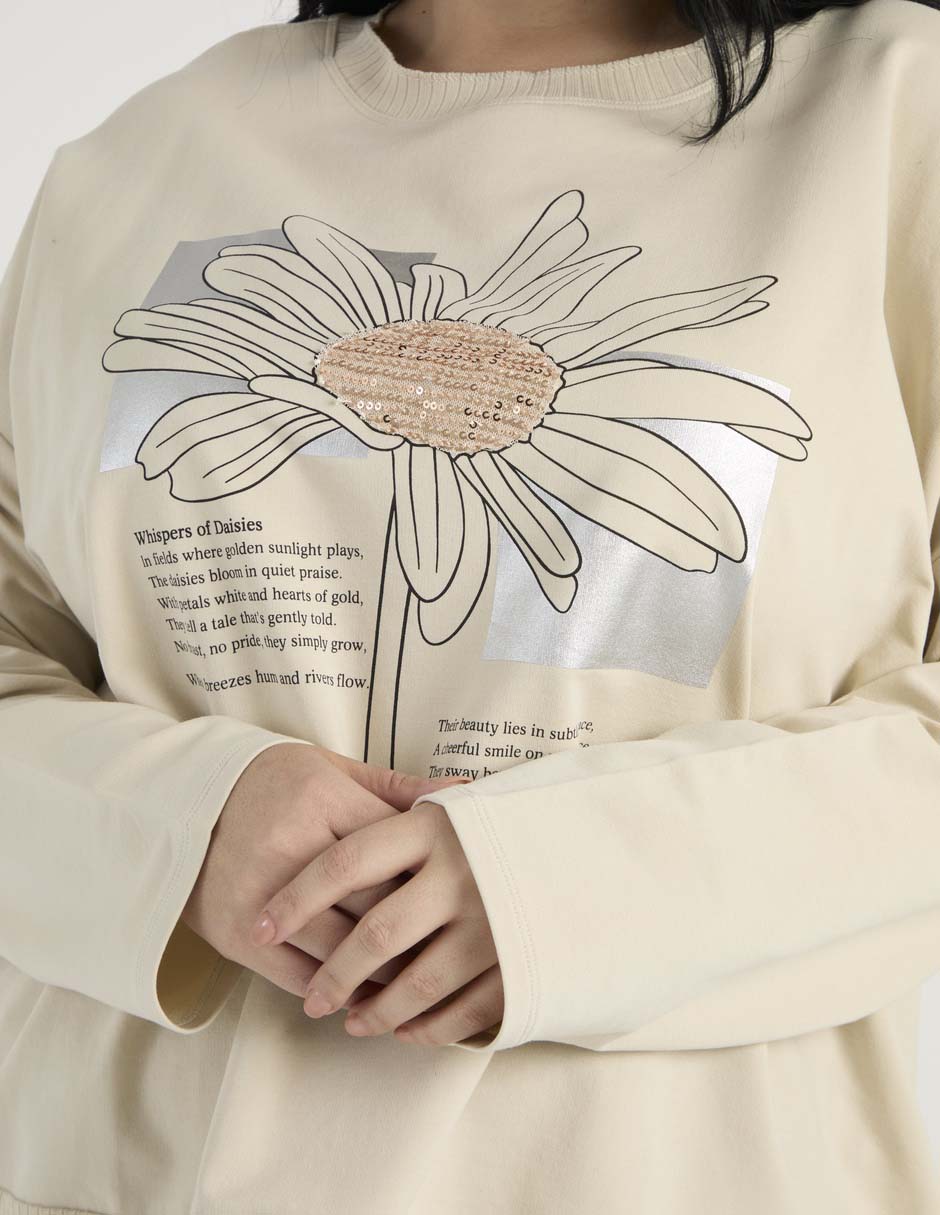 Playera manga larga cuello redondo para mujer 4