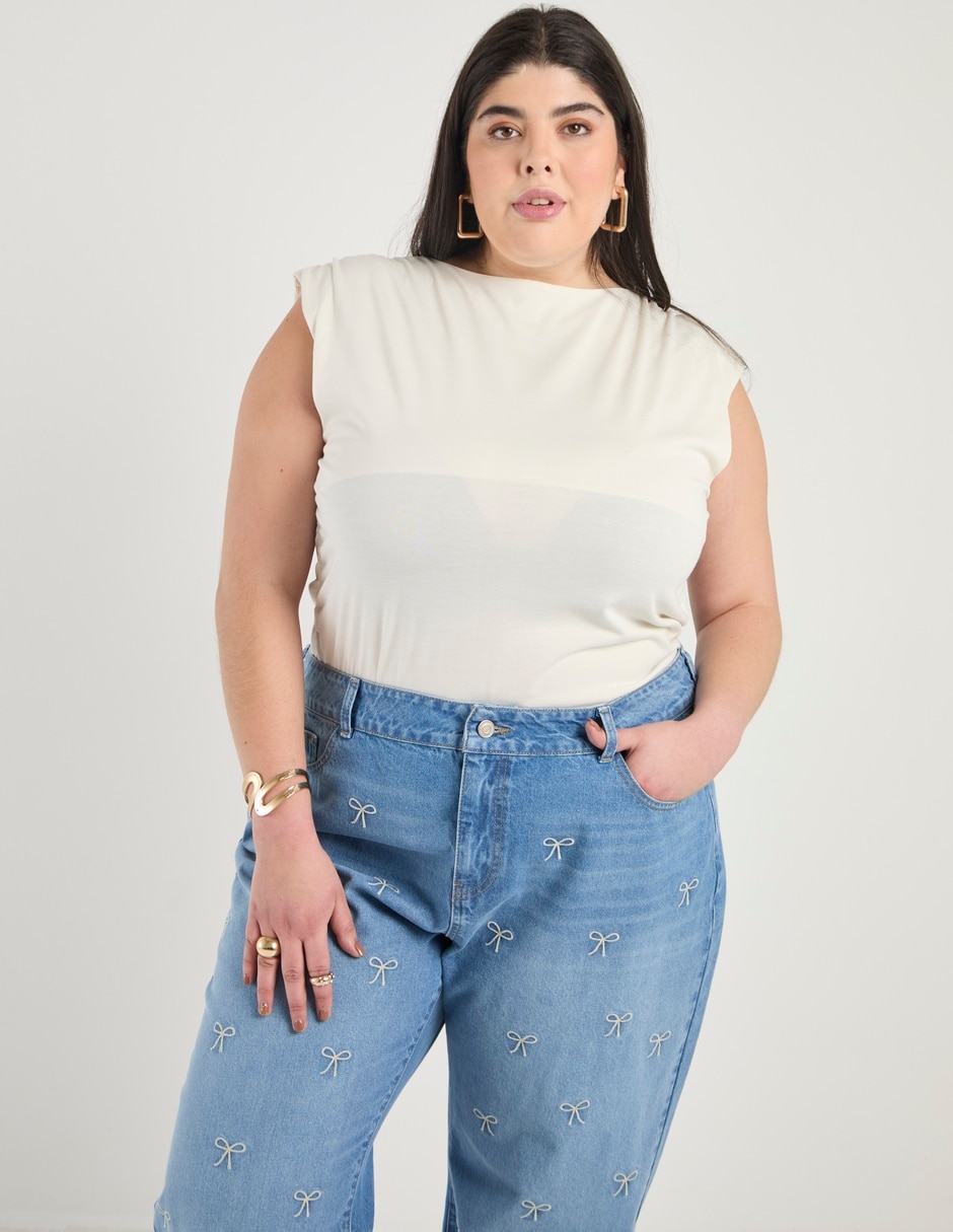 Blusa manga corta para mujer