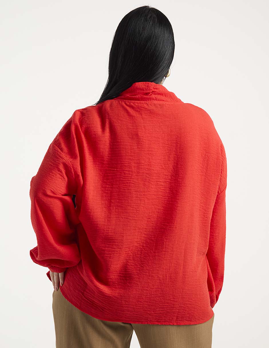 Blusa Contempo Plus manga larga para mujer