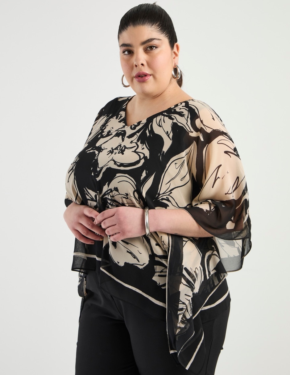 Blusa manga al codo para mujer