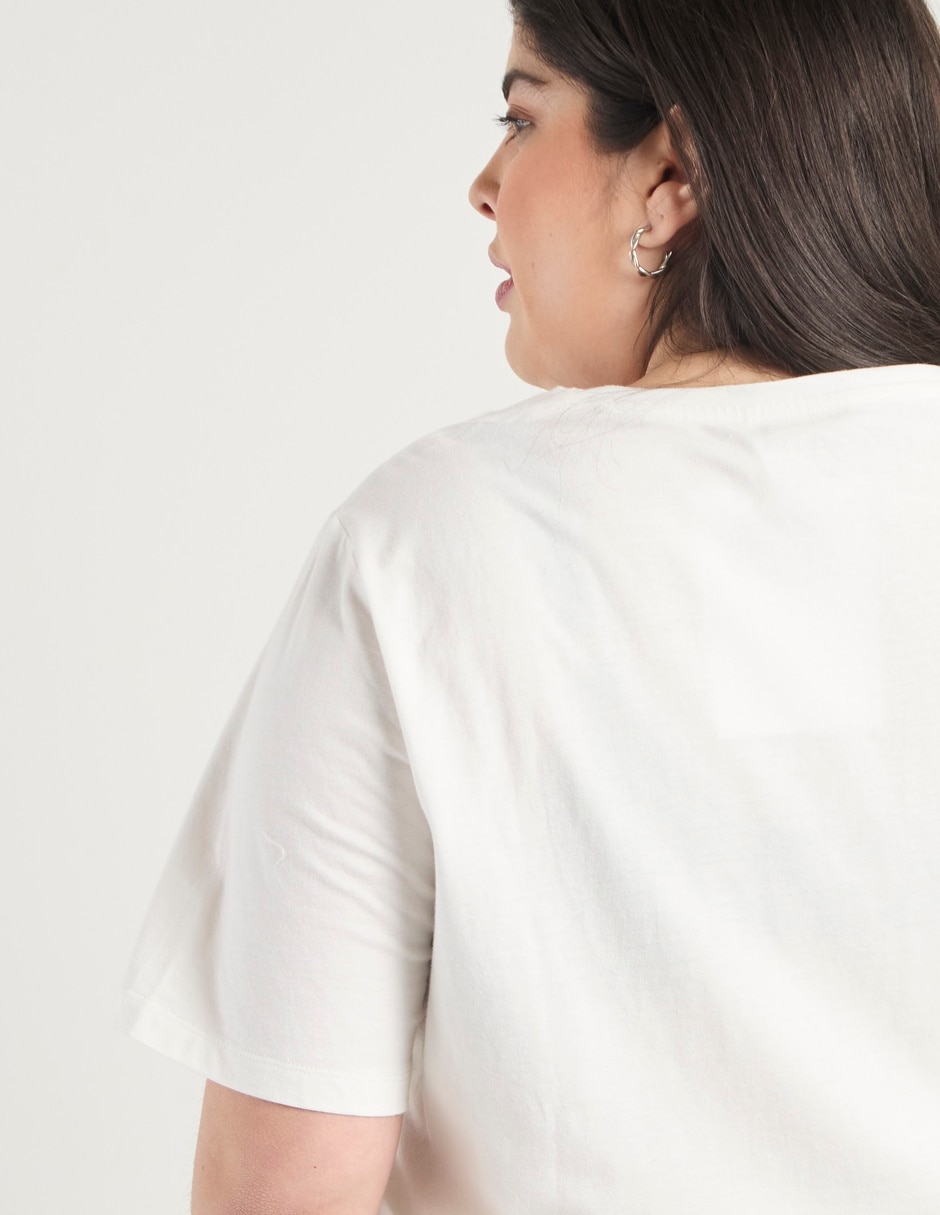 Playera manga corta cuello redondo para mujer 5