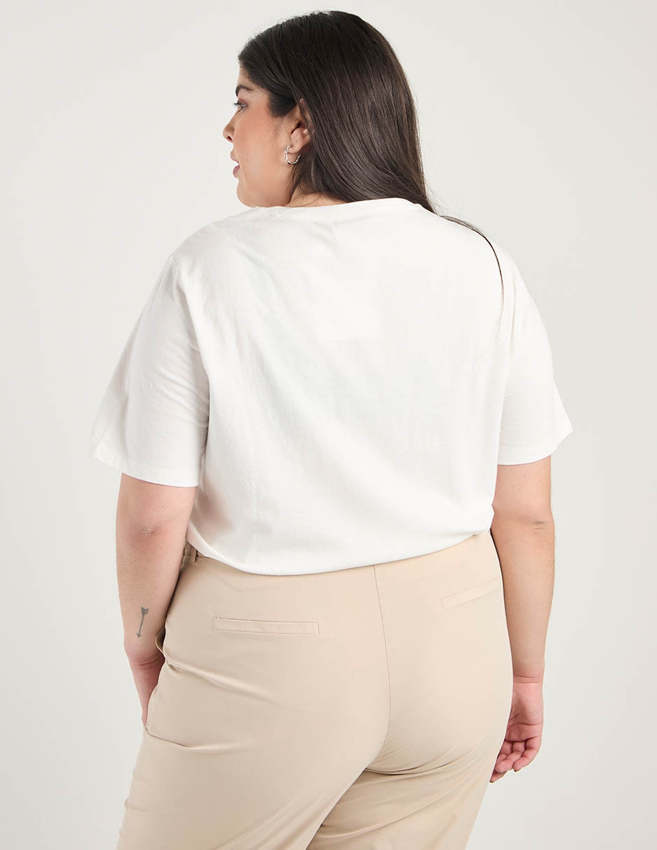 Playera manga corta cuello redondo para mujer 6