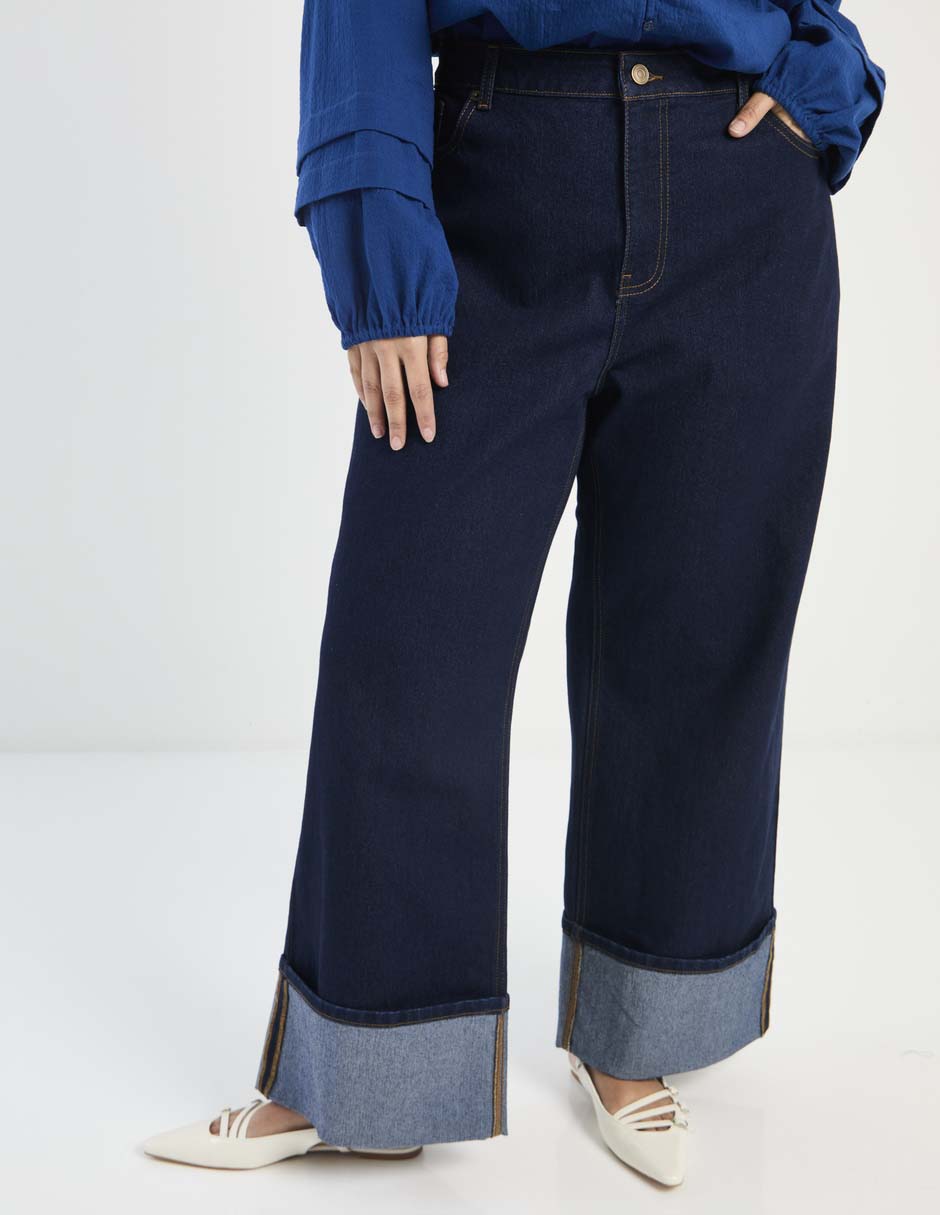 Jeans relaxed amplio corte cintura para mujer Jeans relaxed amplio corte cintura para mujer