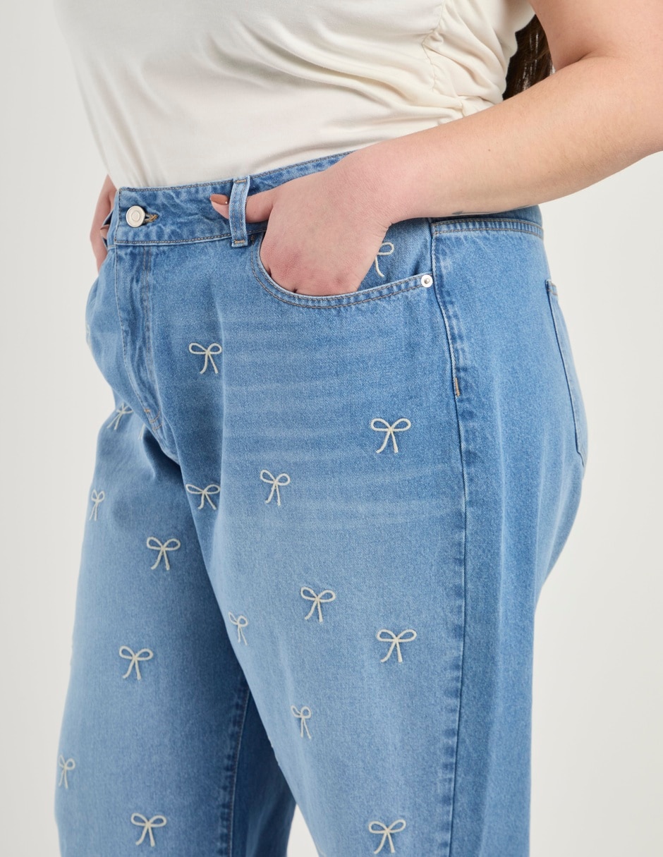 Jeans straight a la cintura para mujer 4