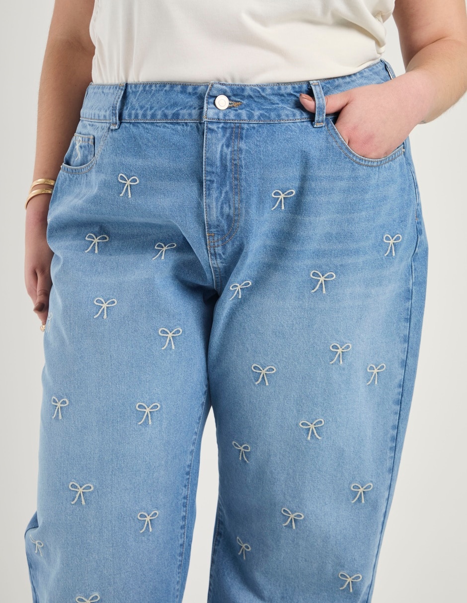 Jeans straight a la cintura para mujer 5