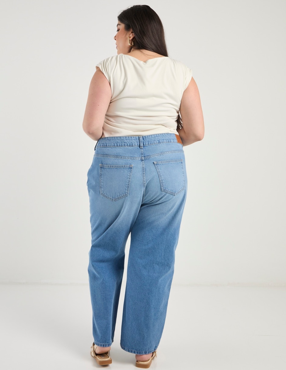 Jeans straight a la cintura para mujer 6