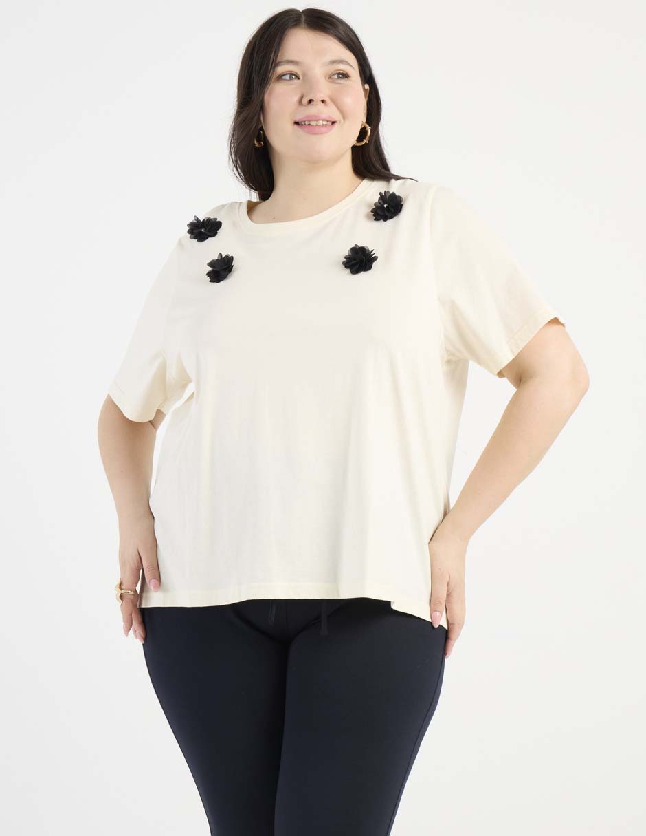 Playera manga corta cuello redondo para mujer 2