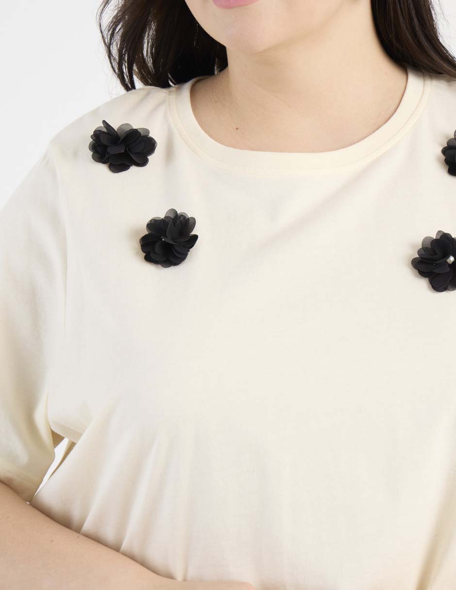 Playera manga corta cuello redondo para mujer 4