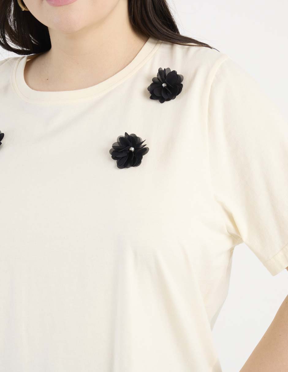 Playera manga corta cuello redondo para mujer 5