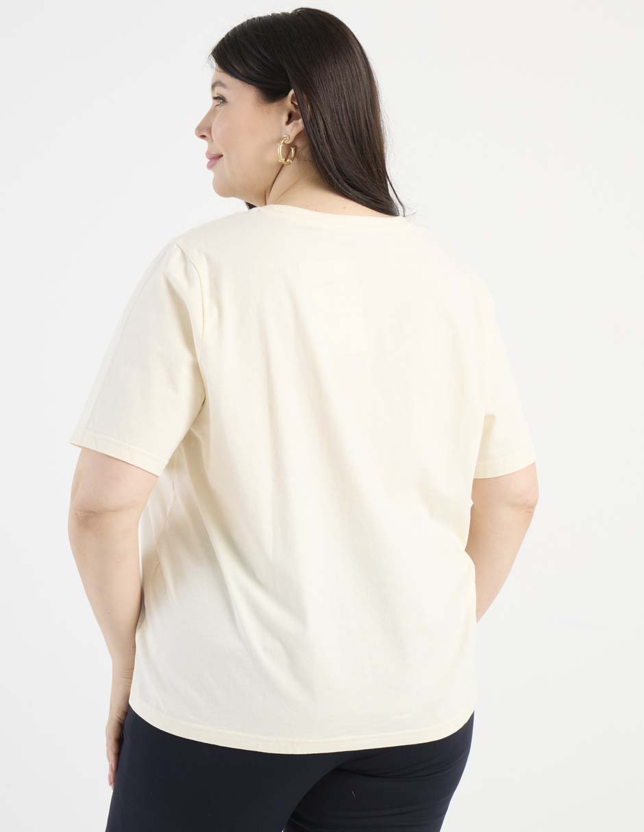 Playera manga corta cuello redondo para mujer 6