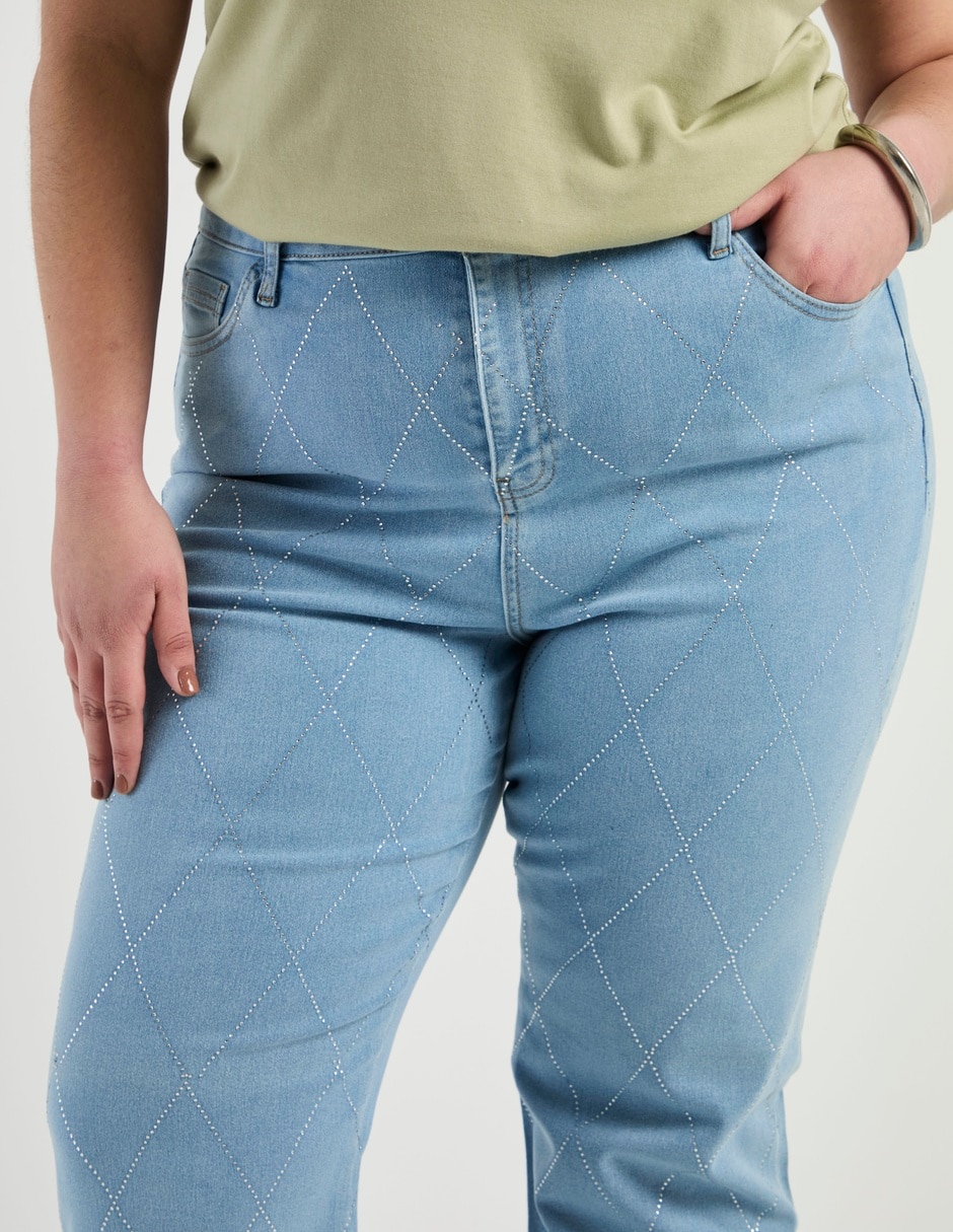 Jeans amplio cintura para mujer 5