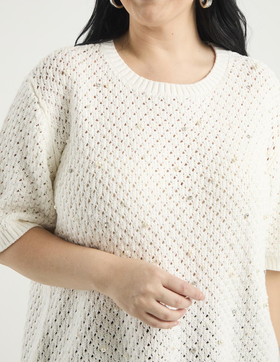 Suéter cuello redondo para mujer 4