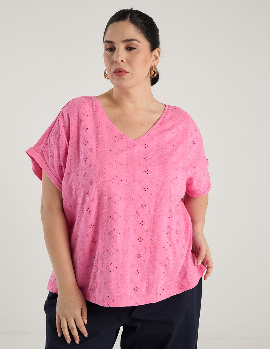 Playera Manga Corta Cuello V para mujer Playera Manga Corta Cuello V para mujer