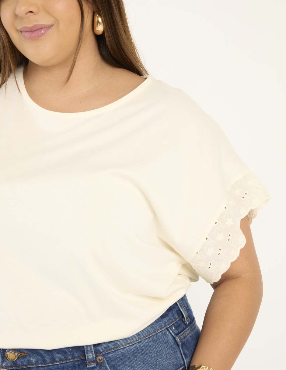 Playera manga corta cuello redondo para mujer 4