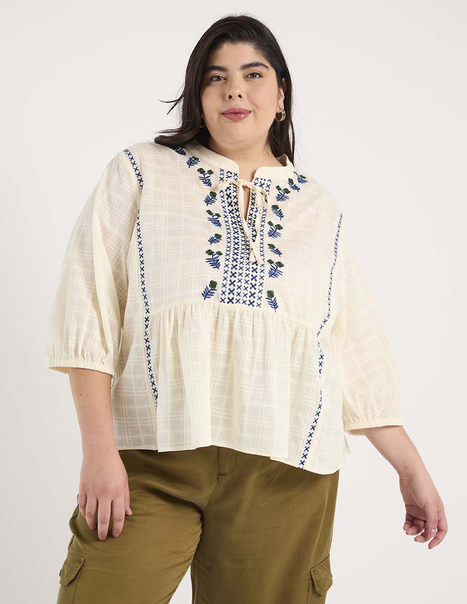 Blusa manga 3/4 para mujer Blusa manga 3/4 para mujer